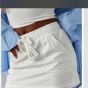 White Fox Skirt Womens XS White Linen Blend Best Of Friends Mini